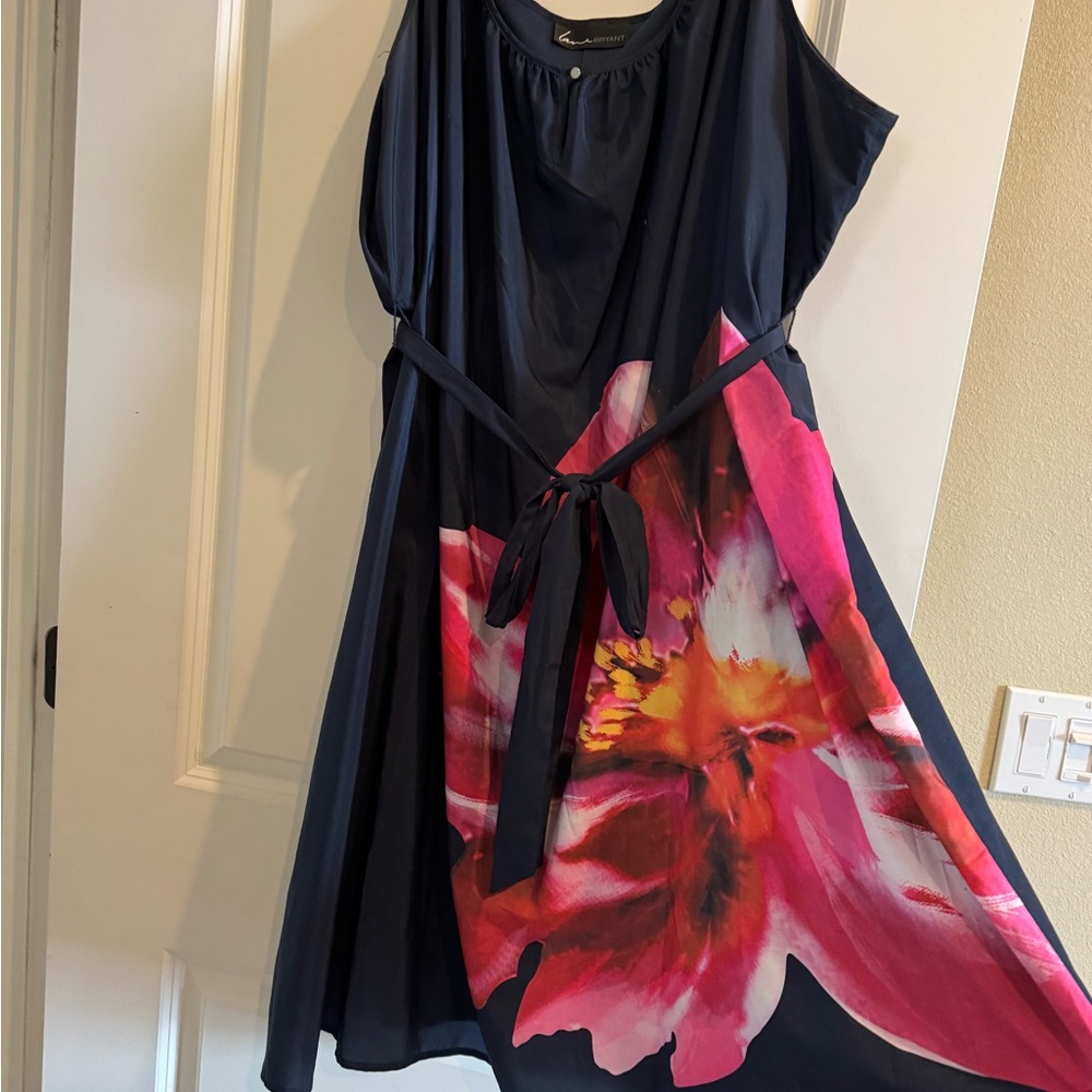 Lane Bryant Blue Sleeveless Scoop Neck Midi Sundress
